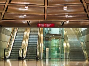 stairs, escalator, elevator
